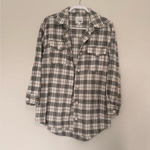 Womens thick flannel button down chore coat style